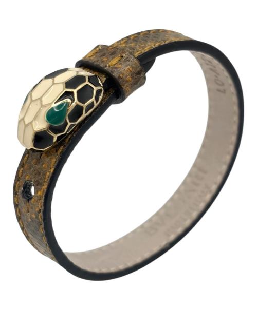 BVLGARI（ブルガリ）BVLGARI (ブルガリ) セルペンティレザーブレスレット ブラウンの古着・服飾アイテム