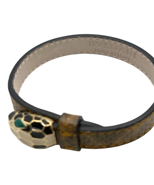 BVLGARI（ブルガリ）BVLGARI (ブルガリ) セルペンティレザーブレスレット ブラウンの古着・服飾アイテム