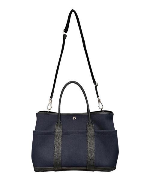 HERMES（エルメス）HERMES (エルメス) ガーデンパーティポケット36 PM/X刻印：2016 ブルーマリン×ノワール サイズ:36（PM）の古着・服飾アイテム