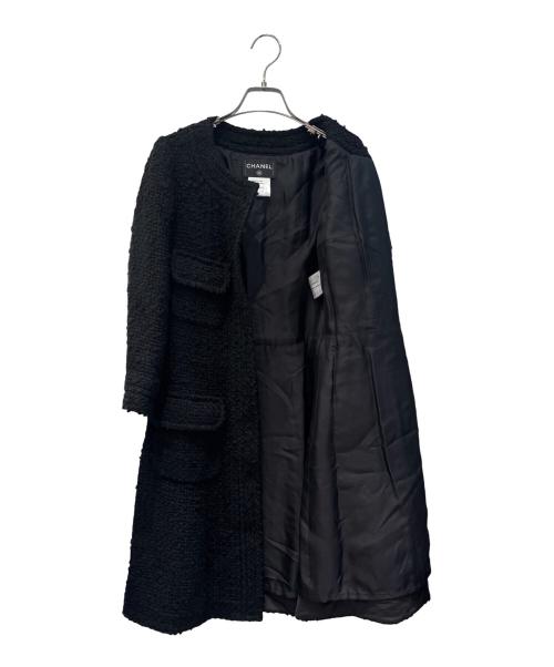 CHANEL（シャネル）CHANEL (シャネル) ココマークボタン ウールツイードコート ブラック サイズ:36の古着・服飾アイテム
