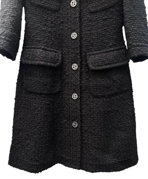 CHANEL（シャネル）CHANEL (シャネル) ココマークボタン ウールツイードコート ブラック サイズ:36の古着・服飾アイテム