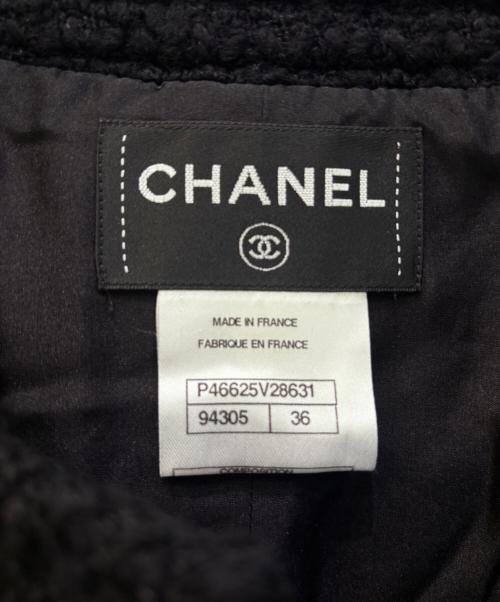 CHANEL（シャネル）CHANEL (シャネル) ココマークボタン ウールツイードコート ブラック サイズ:36の古着・服飾アイテム