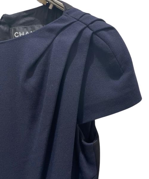 CHANEL（シャネル）CHANEL (シャネル) P41 バイカラーワンピース ブラック×ネイビー サイズ:36の古着・服飾アイテム