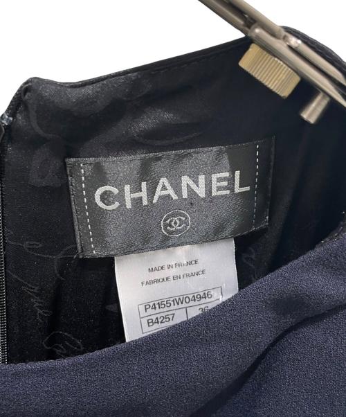 CHANEL（シャネル）CHANEL (シャネル) P41 バイカラーワンピース ブラック×ネイビー サイズ:36の古着・服飾アイテム