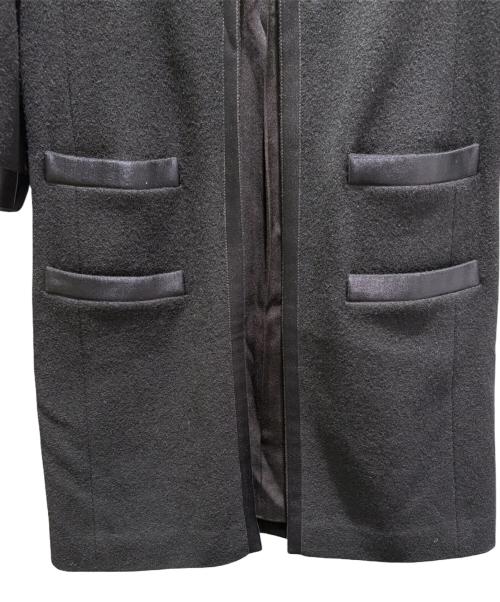 CHANEL（シャネル）CHANEL (シャネル) ココマークボタン付きウールノーカラーコート ブラック サイズ:38の古着・服飾アイテム