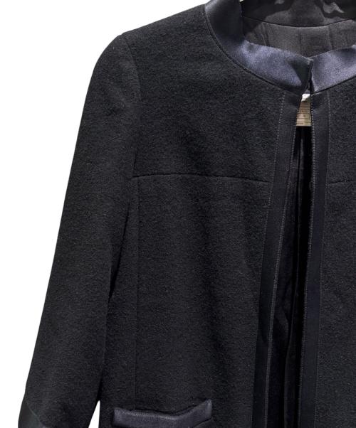 CHANEL（シャネル）CHANEL (シャネル) ココマークボタン付きウールノーカラーコート ブラック サイズ:38の古着・服飾アイテム