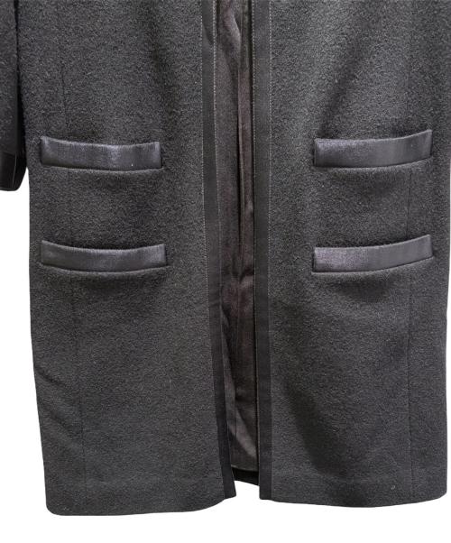CHANEL（シャネル）CHANEL (シャネル) ココマークボタン付きウールノーカラーコート ブラック サイズ:38の古着・服飾アイテム