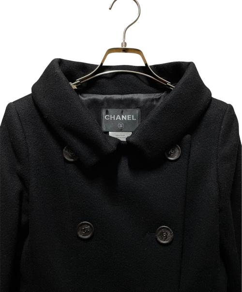 CHANEL（シャネル）CHANEL (シャネル) ココマークボタン ウールダブルコート ブラック サイズ:34の古着・服飾アイテム