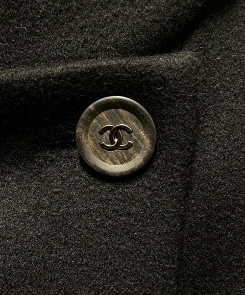 CHANEL（シャネル）CHANEL (シャネル) ココマークボタン ウールダブルコート ブラック サイズ:34の古着・服飾アイテム