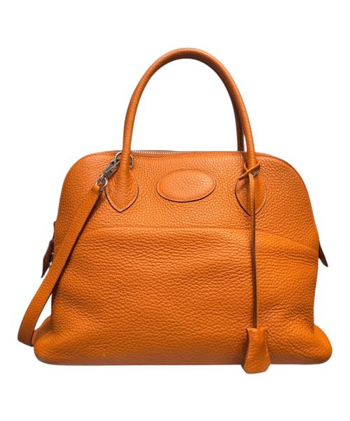 HERMES（エルメス）HERMES (エルメス) ボリード 31/シルバー金具/トリヨンクレマンス/オレンジ系/□J刻印/2006年 オレンジ系×シルバー金具 サイズ:31の古着・服飾アイテム
