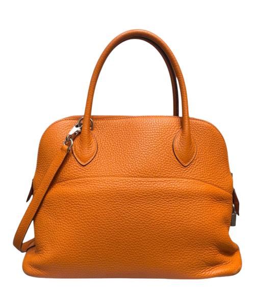 HERMES（エルメス）HERMES (エルメス) ボリード 31/シルバー金具/トリヨンクレマンス/オレンジ系/□J刻印/2006年 オレンジ系×シルバー金具 サイズ:31の古着・服飾アイテム