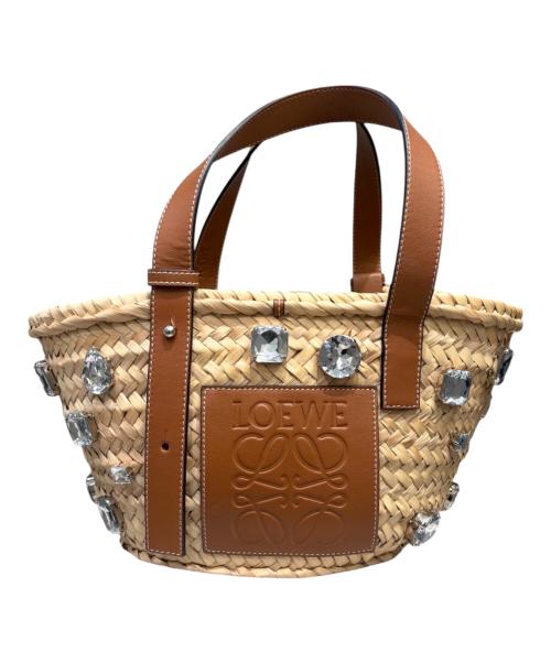 LOEWE（ロエベ）LOEWE (ロエベ) バスケットバッグ スモール / ビジュー付 ナチュラルの古着・服飾アイテム