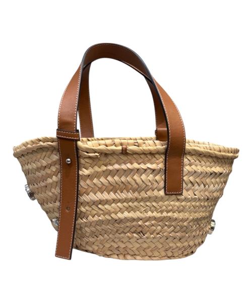 LOEWE（ロエベ）LOEWE (ロエベ) バスケットバッグ スモール / ビジュー付 ナチュラルの古着・服飾アイテム