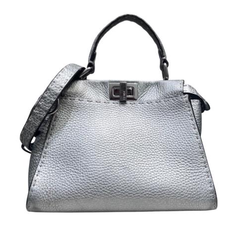 FENDI（フェンディ）FENDI (フェンディ) PEEKABOO MINI/ピーカブー ミニ/ショルダーバッグ/セレリアバッグ シルバー サイズ:MINI/ミニの古着・服飾アイテム