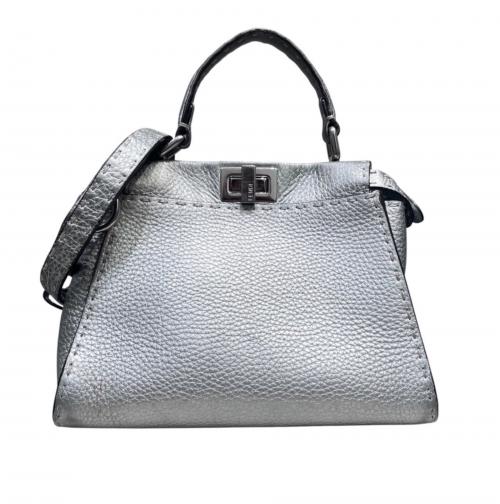 FENDI（フェンディ）FENDI (フェンディ) PEEKABOO MINI/ピーカブー ミニ/ショルダーバッグ/セレリアバッグ シルバー サイズ:MINI/ミニの古着・服飾アイテム