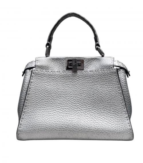 FENDI（フェンディ）FENDI (フェンディ) PEEKABOO MINI/ピーカブー ミニ/ショルダーバッグ/セレリアバッグ シルバー サイズ:MINI/ミニの古着・服飾アイテム