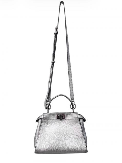 FENDI（フェンディ）FENDI (フェンディ) PEEKABOO MINI/ピーカブー ミニ/ショルダーバッグ/セレリアバッグ シルバー サイズ:MINI/ミニの古着・服飾アイテム