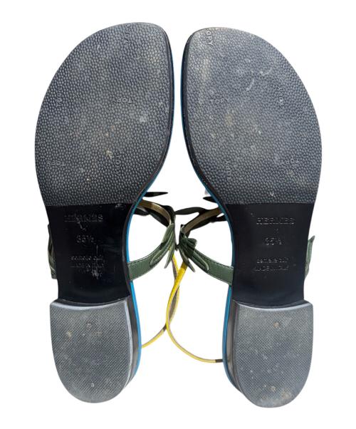 HERMES（エルメス）HERMES (エルメス) リーフモチーフサンダル マルチカラー サイズ:35 1/2の古着・服飾アイテム