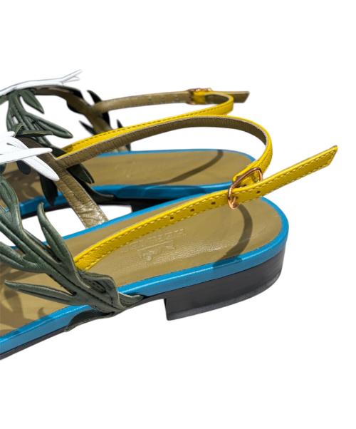 HERMES（エルメス）HERMES (エルメス) リーフモチーフサンダル マルチカラー サイズ:35 1/2の古着・服飾アイテム