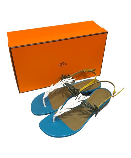 HERMES（エルメス）HERMES (エルメス) リーフモチーフサンダル マルチカラー サイズ:35 1/2の古着・服飾アイテム