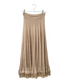 Christian Dior（クリスチャン ディオール）の古着「プレタポルテ ニットレース スカート」｜ベージュ