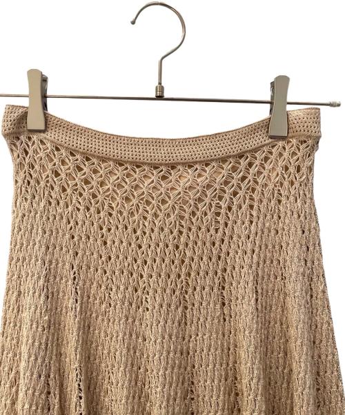 Christian Dior（クリスチャン ディオール）Christian Dior (クリスチャン ディオール) プレタポルテ ニットレース スカート ベージュ サイズ:36の古着・服飾アイテム