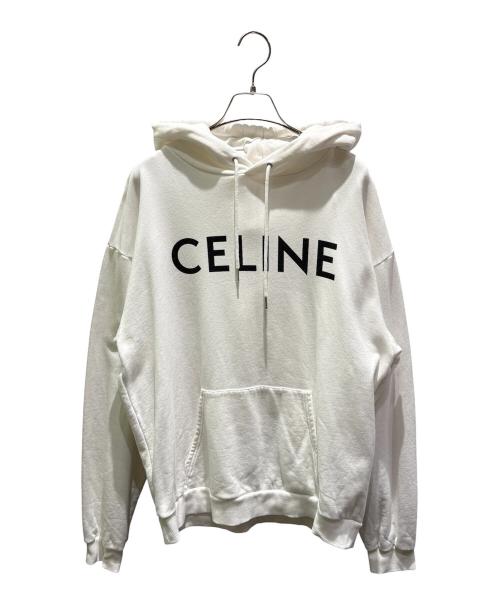 CELINE（セリーヌ）CELINE (セリーヌ) CELINEロゴルーズフーディー ホワイト サイズ:Lの古着・服飾アイテム
