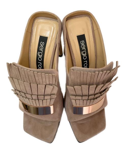 sergio rossi（セルジオロッシ）sergio rossi (セルジオロッシ) フリンジサンダル ブラウン サイズ:36 1/2の古着・服飾アイテム