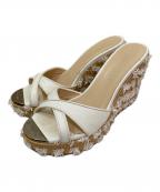 JIMMY CHOOジミーチュウ）の古着「コルクウェッジサンダル」｜ベージュ