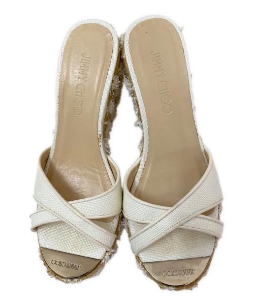 JIMMY CHOO（ジミーチュウ）JIMMY CHOO (ジミーチュウ) コルクウェッジサンダル ベージュ サイズ:36 1/2の古着・服飾アイテム