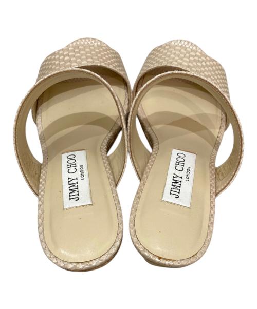 JIMMY CHOO（ジミーチュウ）JIMMY CHOO (ジミーチュウ) パイソン柄コルクウェッジサンダル ベージュ サイズ:36の古着・服飾アイテム