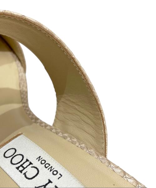 JIMMY CHOO（ジミーチュウ）JIMMY CHOO (ジミーチュウ) パイソン柄コルクウェッジサンダル ベージュ サイズ:36の古着・服飾アイテム