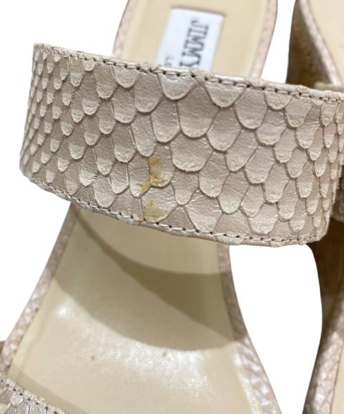 JIMMY CHOO（ジミーチュウ）JIMMY CHOO (ジミーチュウ) パイソン柄コルクウェッジサンダル ベージュ サイズ:36の古着・服飾アイテム