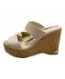 JIMMY CHOO (ジミーチュウ) パイソン柄コルクウェッジサンダル ベージュ サイズ:36：15000円
