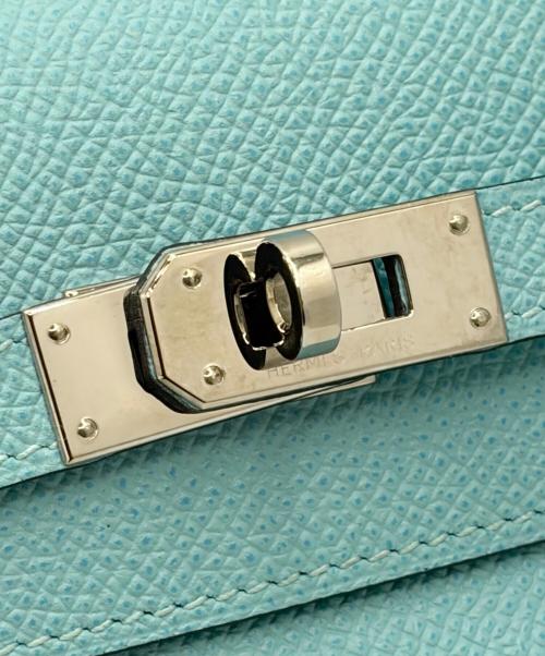 HERMES（エルメス）HERMES (エルメス) ケリーウォレットミディアム/シルバー金具/ヴォーエプソン/ブルーアトール/X刻印/2016年 ブルーアトール×シルバー金具の古着・服飾アイテム