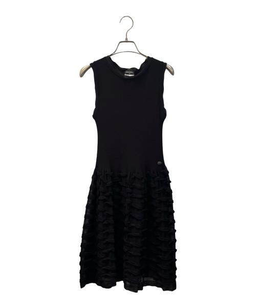 CHANEL（シャネル）CHANEL (シャネル) フリルデザインノースリーブワンピース ブラック サイズ:36の古着・服飾アイテム