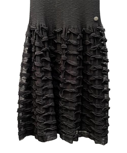 CHANEL（シャネル）CHANEL (シャネル) フリルデザインノースリーブワンピース ブラック サイズ:36の古着・服飾アイテム