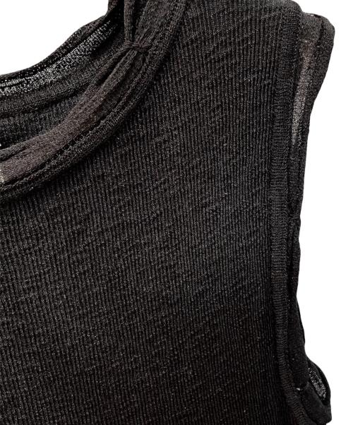 CHANEL（シャネル）CHANEL (シャネル) フリルデザインノースリーブワンピース ブラック サイズ:36の古着・服飾アイテム