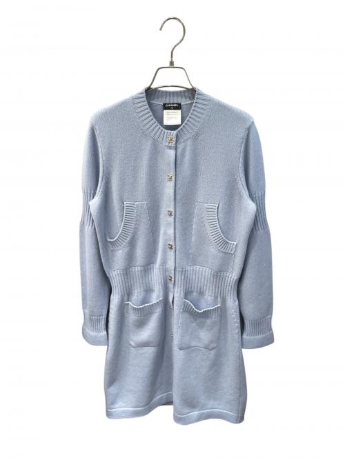 CHANEL（シャネル）CHANEL (シャネル) ターンロックボタンロングカーディガン スカイブルー サイズ:40の古着・服飾アイテム