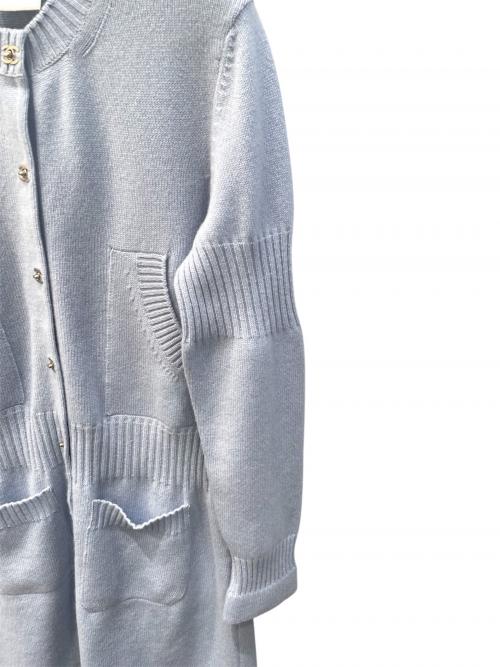 CHANEL（シャネル）CHANEL (シャネル) ターンロックボタンロングカーディガン スカイブルー サイズ:40の古着・服飾アイテム