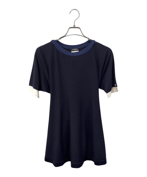 CHANEL（シャネル）CHANEL (シャネル) ココボタン ウール ニット ネイビー サイズ:36の古着・服飾アイテム