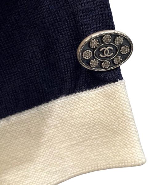 CHANEL（シャネル）CHANEL (シャネル) ココボタン ウール ニット ネイビー サイズ:36の古着・服飾アイテム