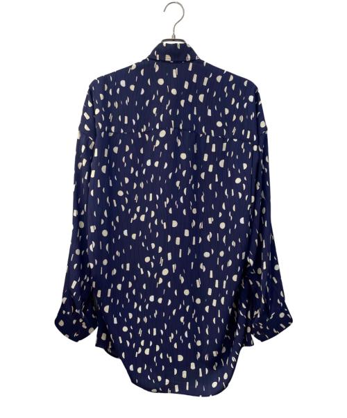 BALENCIAGA（バレンシアガ）BALENCIAGA (バレンシアガ) ポルカドットプリーツプリントシャツ ネイビー サイズ:XXSの古着・服飾アイテム