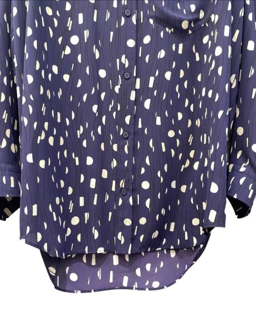 BALENCIAGA（バレンシアガ）BALENCIAGA (バレンシアガ) ポルカドットプリーツプリントシャツ ネイビー サイズ:XXSの古着・服飾アイテム