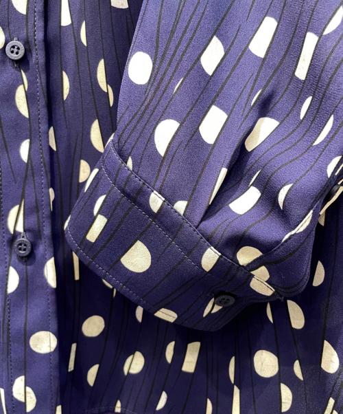 BALENCIAGA（バレンシアガ）BALENCIAGA (バレンシアガ) ポルカドットプリーツプリントシャツ ネイビー サイズ:XXSの古着・服飾アイテム