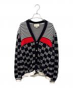 GUCCIグッチ）の古着「GGストライプカーディガン」｜ネイビー
