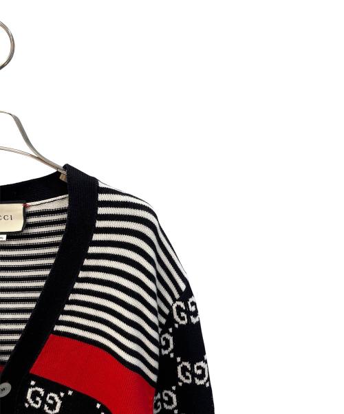 GUCCI（グッチ）GUCCI (グッチ) GGストライプカーディガン ネイビー サイズ:Lの古着・服飾アイテム