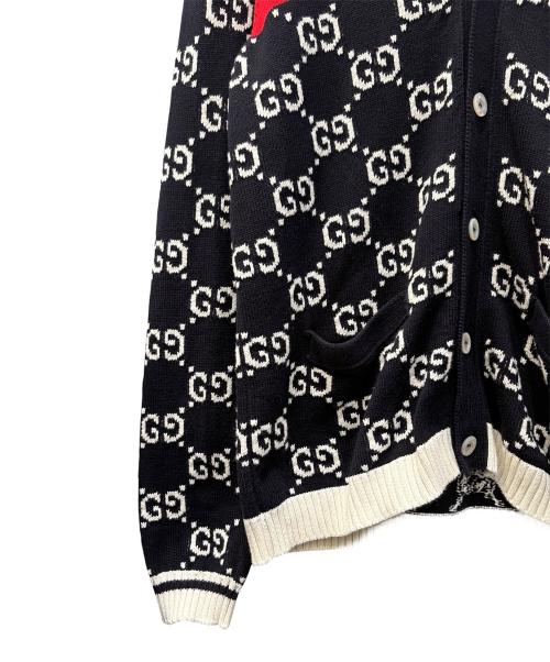 GUCCI（グッチ）GUCCI (グッチ) GGストライプカーディガン ネイビー サイズ:Lの古着・服飾アイテム