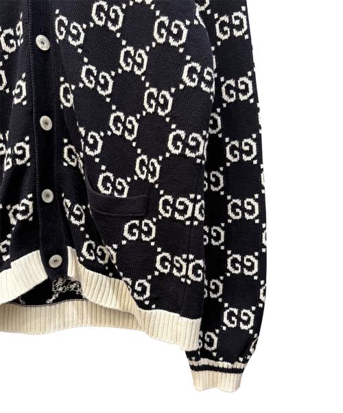 GUCCI（グッチ）GUCCI (グッチ) GGストライプカーディガン ネイビー サイズ:Lの古着・服飾アイテム