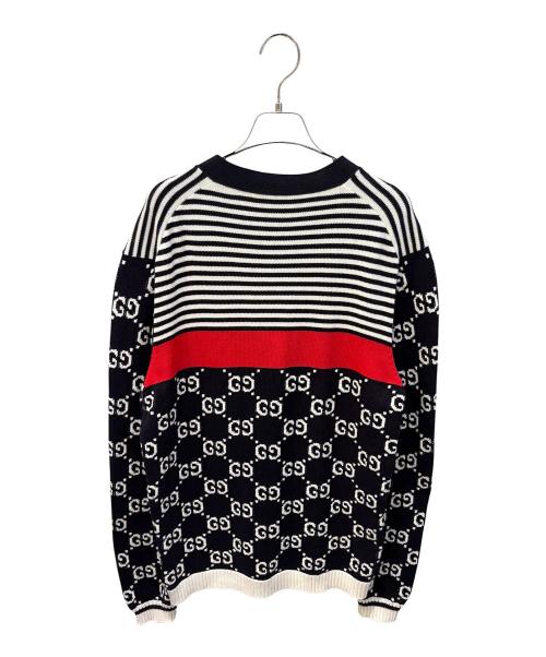 GUCCI（グッチ）GUCCI (グッチ) GGストライプカーディガン ネイビー サイズ:Lの古着・服飾アイテム